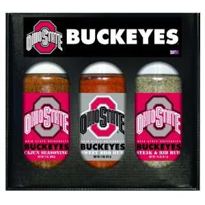   OHIO STATE Buckeyes Boxed Set of 3 (Cajun Seas,Stk/Rib Rub, BBQ Rub