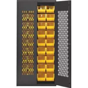  Bin Cabinet, Wire Mesh Doors Gray 36 x 18 x 78, 18 QUS250 