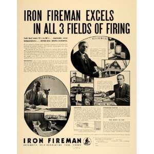 1935 Ad Iron Fireman Coal Firing Fuel Cuts Commercial   Original Print 