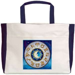  Beach Tote Navy Zodiac Astrology Wheel 