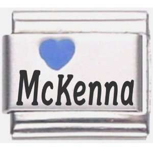  Mckenna Dark Blue Heart Laser Name Italian Charm Link 