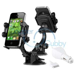 IN CAR CHARGER + Mount Holder Cradle Pack Kit For Apple iPod TOUCH 2ND 