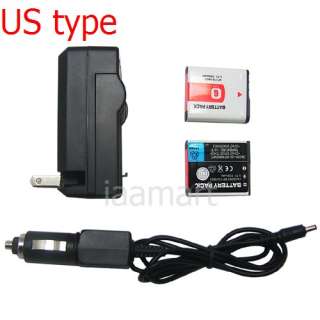 2X NP BG1 Battery + Charger for Sony Cybershot DSC W55  