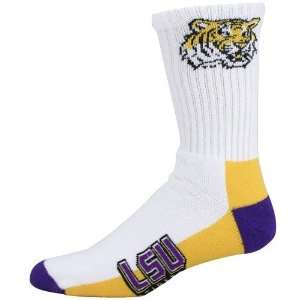  LSU Tigers White Mens 10 13 Tall Socks