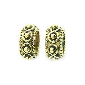  Shipwreck Beads Pewter Rondell Bead with Dots , 9mm 