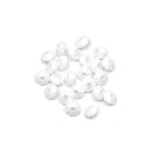  Acrylic Rondell Beads   1000pcs.   Opaque White Arts 