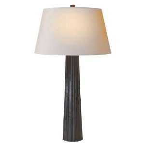   NP Chart House 1 Light Large Fluted Spire Table Lamp in Aged Iron with
