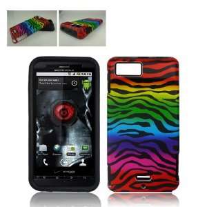   X2 RAINBOW ZEBRA BLACK SKIN HYBRID CASE Cell Phones & Accessories