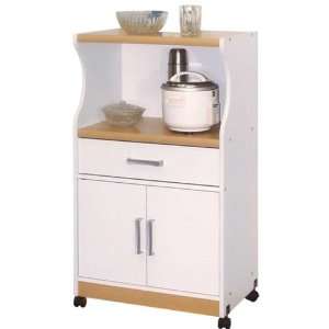    Microwave Kitchen Cart with Wheels  White