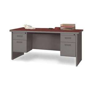     Double Pedestal Credenza, 60x24, Cherry/Charcoal