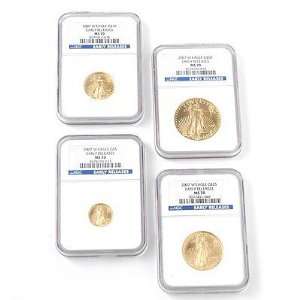   Four Piece Gold American Eagle Coin Set NG C MS70: Sports & Outdoors