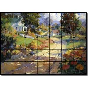   Tile Mural Backsplash 28 x 20   A Crisp Autumn Day by Steve Songer