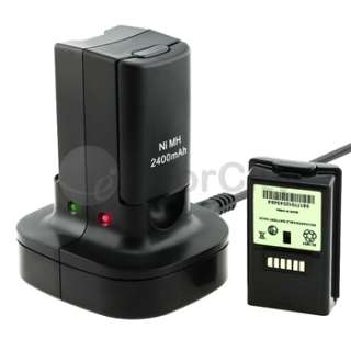Black Dual Battery Charger Charging Station For Xbox360  