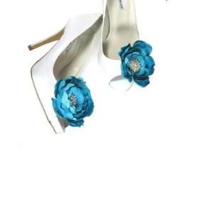  Magnetic Something Blue Bridal Rhinestone Flower Shoe 