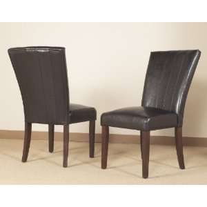  Somerton Brown Bicast Leather Wide Back Side Chair: Home 