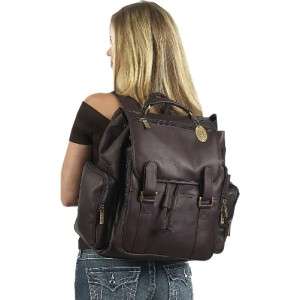 CLAIRE CHASE JUMBO PREMIUM LEATHER LAPTOP BACKPACK 844739029594  