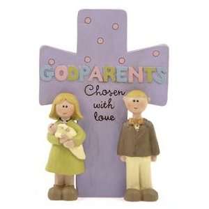  Chosen with Love Godparents Cross Figurine: Home & Kitchen
