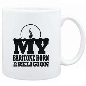 Mug White  my Baritone Horn is my religion Instruments 
