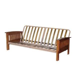  Solid Futon Bed Frame Mission Arm Design in Rich Heirloom 