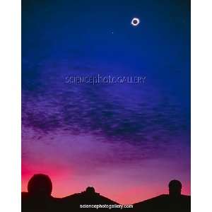  Solar eclipse over Mauna Kea observatory Photographic 