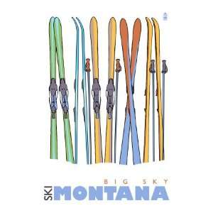  Big Sky, Montana, Skis in the Snow Premium Poster Print 