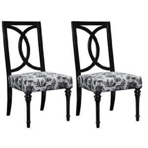  Set of 2 Black and White Sheraton Chairs