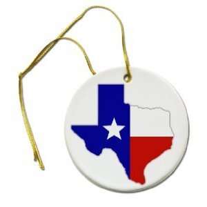 Creative Clam Texas State Flag Usa American 2 7/8 Inch Hanging Ceramic 