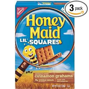 Honey Maid Lil Squares, Cinnamon, 13 Ounce (Pack of 3)  