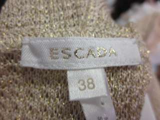 ESCADA Beige Gold Metallic Sleeveless Sweater Sz 38  