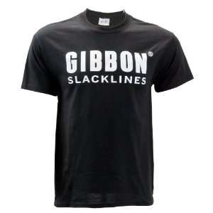 Gibbon Slacklines New Gibbon Logo T Shirt (Black, Large)  