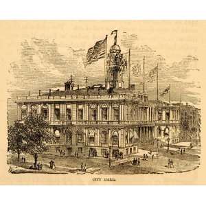 1872 New York City Hall Building Architecture NYC Print   Original 