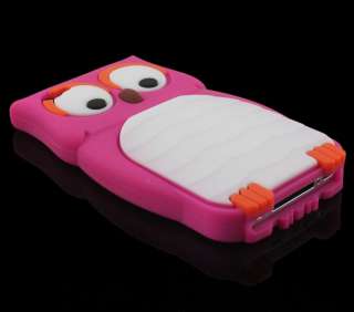   Cute Owl Design Silicone Back Case Cover Skin for Apple iPhone 4 4G 4S