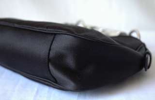 YVES SAINT LAURENT YSL Black Satin MOMBASA Bag Handbag  