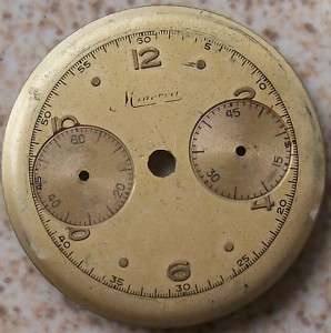 Vintage Minerva Chronograph Wristwatch Dial 35 mm.  