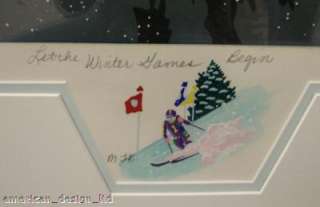 Melanie Taylor Kent Let the Winter Games Begin Originnal Serigraph W 