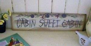 Rustic CABIN SWEET CABIN Tin Sign Wall Hanging Moon  