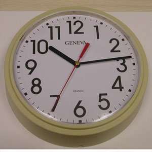  9.5 Large Number Wall Clock With Off White Frame