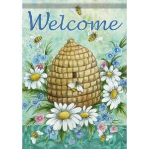  Welcome Daisy Floral Bee Hive Skep Double Sided Garden 