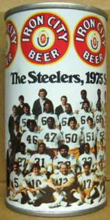 IRON CITY BEER ss Can 1975 PITTSBURGH STEELERS Football  