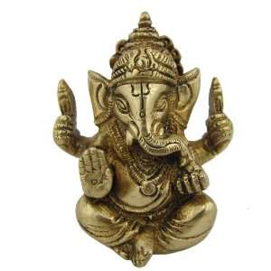    Ganesh Sculpture in Brass in Sitting Posture