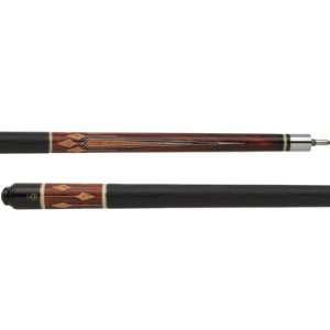 Cocobolo Wood with Box Elder Burl and Cream Floating Points Cue Weight 