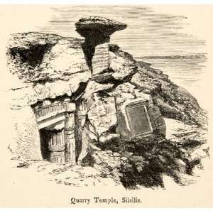  1864 Wood Engraving Gebel Silsila Silsileh Silsilis Quarry 