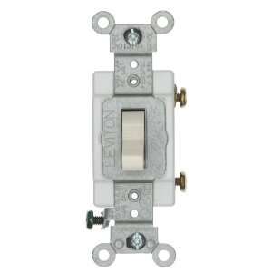   Single Pole AC Quiet Switch, Commercial Grade, Grounding, Light Almond