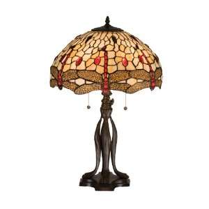  25.5H Tiffany Hanginghead Dragonfly Table Lamp