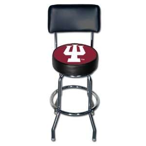 com Indiana Hoosiers Single Rung Swivel Bar Stool with Backrest, 42h 