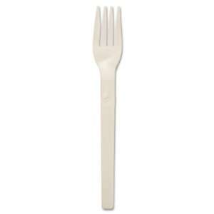  Compostable Cutlery, Plant Starch/Oil Fork, 6in Length 