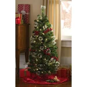  Holiday Snow Tipped Berry Tree W/ Pre lit White Lights by 