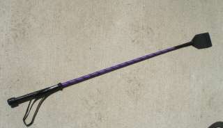 NEW Black Purple Leather Riding Crop Quirt Equestrian  