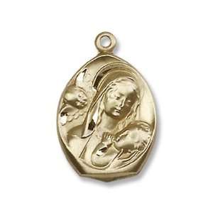   Filled Madonna & Child Pendant Gold Filled Lite Curb Chain Jewelry