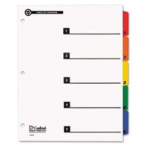  100% Recycled OneStep Index System, Multicolor 5 Tab, 11 x 
